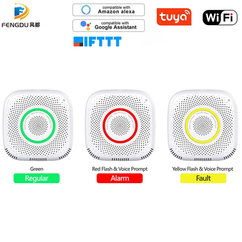 Tuya WiFi GAS LPG Leak Sensor alarm Fire Security detector APP Control Safety smart home Leakage sensor | Безопасность и защита