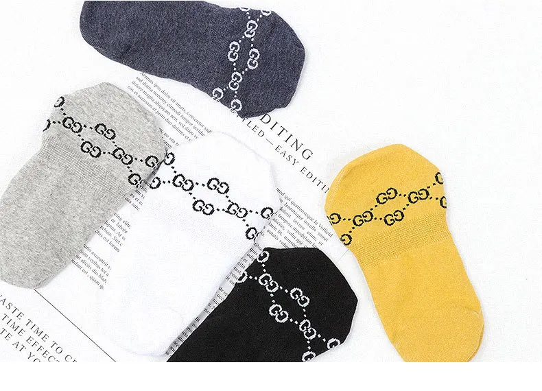 

New Men's Invisible Socks Fashion Socks Socks Sweat Absorption Breathable Shallow Mouth Ship Socks Silicone Non-slip Socks