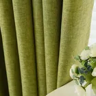Шторы из искусственного хлопка и льна для гостиной, высота 300 см, оконные драпировки, украшение для дома, зеленые оконные шторы, затемняющие
