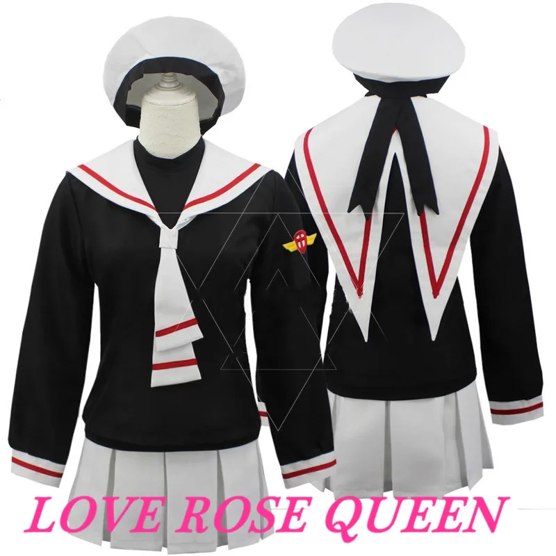 Японское аниме CARDCAPTOR KINOMOTO SAKURA школьная форма для девочек костюм косплея полный