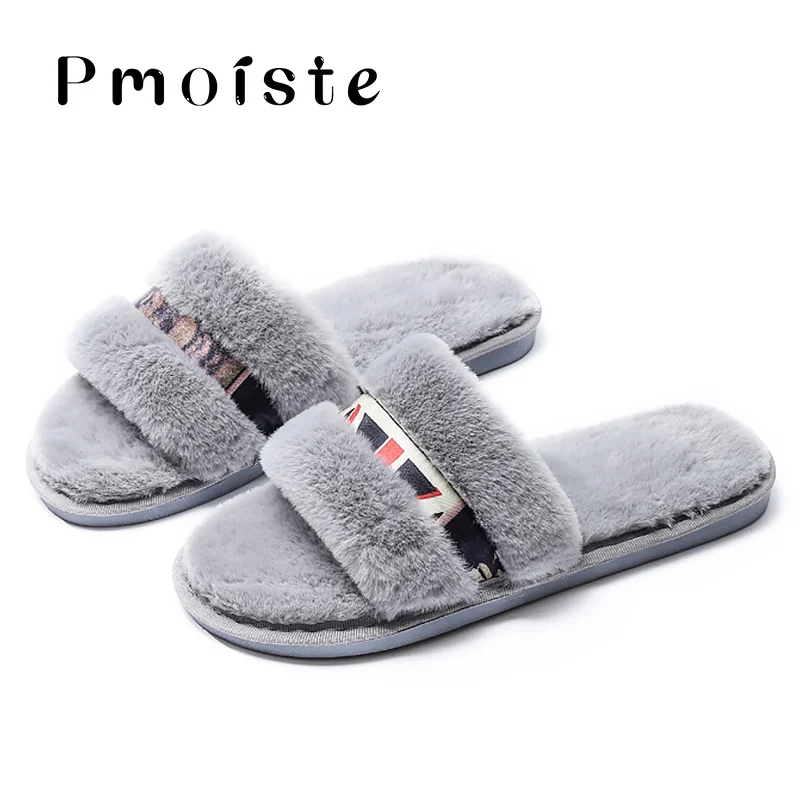 Женские домашние тапочки Сезон Зима Riband TPR нескользящие меховые для девочек