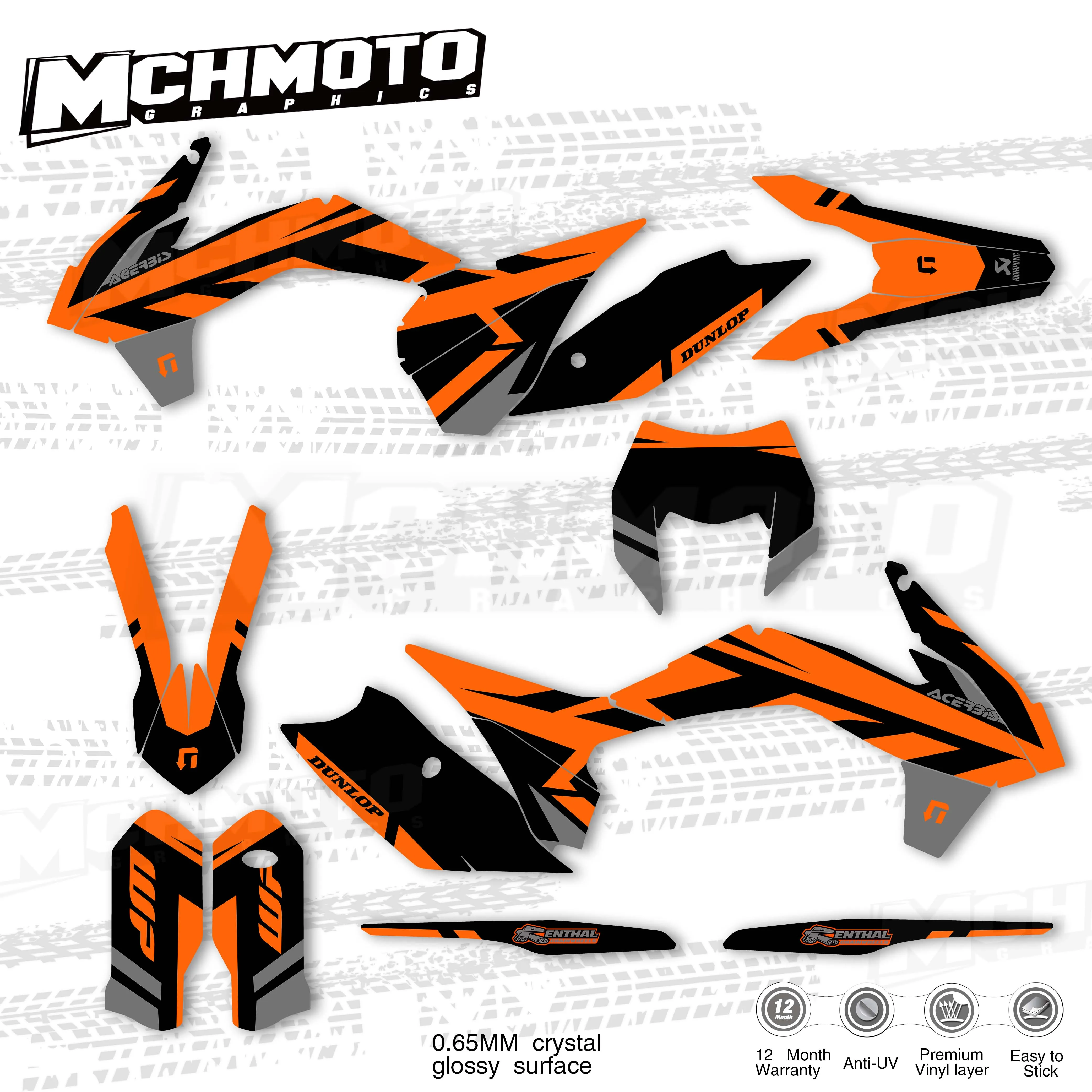 MCHMFGFull графические наклейки задний фон для мотоцикла имя под заказ KTM EXC F 125 250 300 350