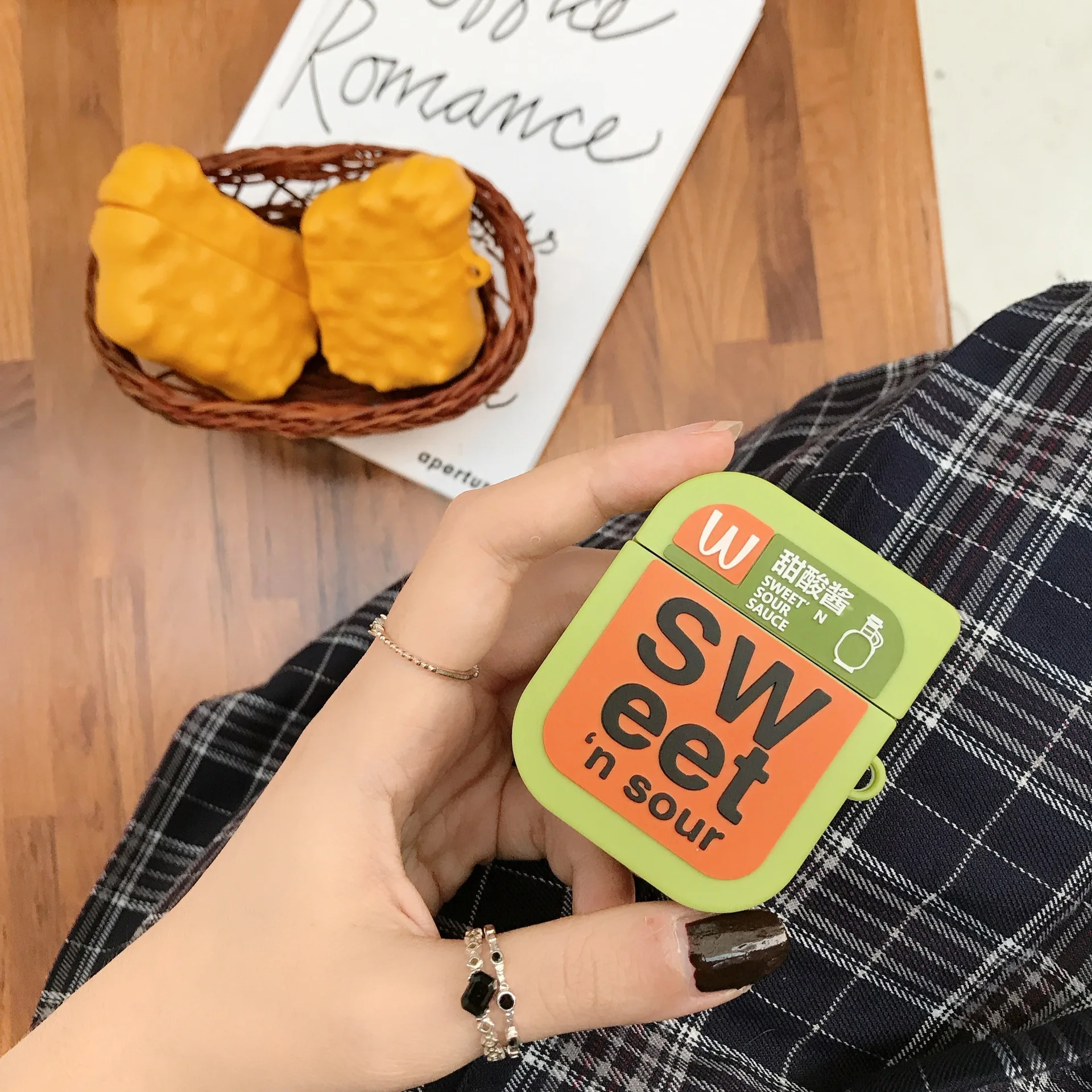 

New 3D Chicken Nuggets Sweet Sour Sauce Earphone Cases with Clip for Airpods Pro Cartoon Food Soft Covers for Airpods 1/2