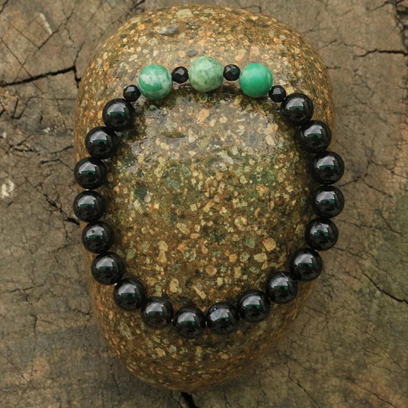 Бусины из натурального камня 8 мм черный оникс нефрит цинхаи наборы на удачу