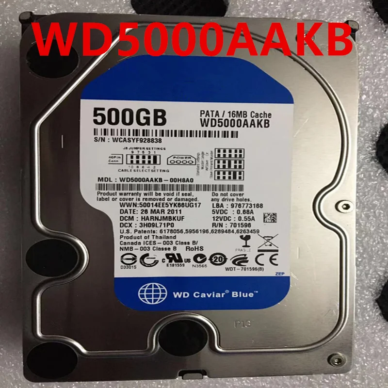   HDD  WD 500GB 3, 5  16MB IDE 7200RPM   HDD  WD5000AAKB