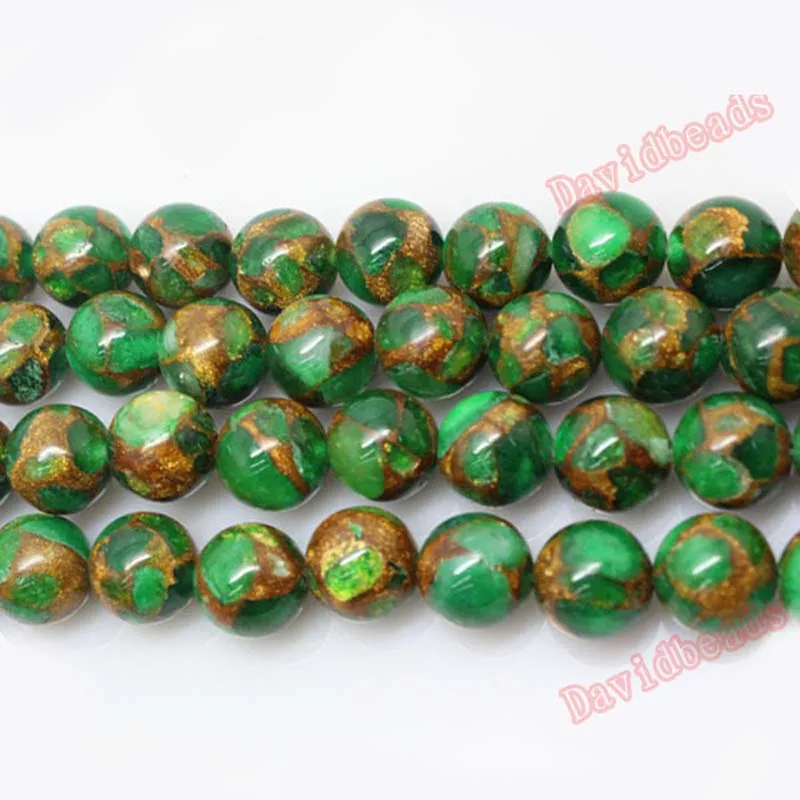 Бусины из натурального зеленого золота 16 дюймов нить 6 8 10 мм | Украшения и