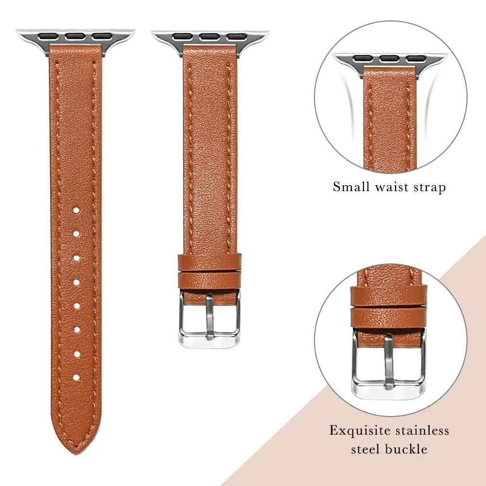 Кожаный ремешок для Apple Watch Band 44 мм 45 41 40 42 38 аксессуары браслета iWatch Series 3 4 5 6 SE 7 |