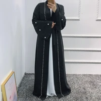 eid 2021 dubai abaya pearl kimono open front arabic gown hijab dress cardigan duster coat caftan turkey party islamic modesty
