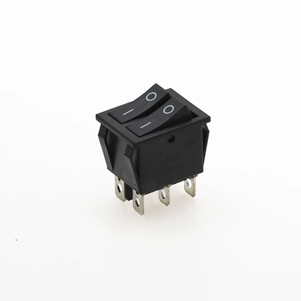 Black Двойной лодочный клавишный выключатель 6 Pin ВКЛ-ВЫКЛ с зеленый красный светильник 20A 125VAC - Цвет: Black