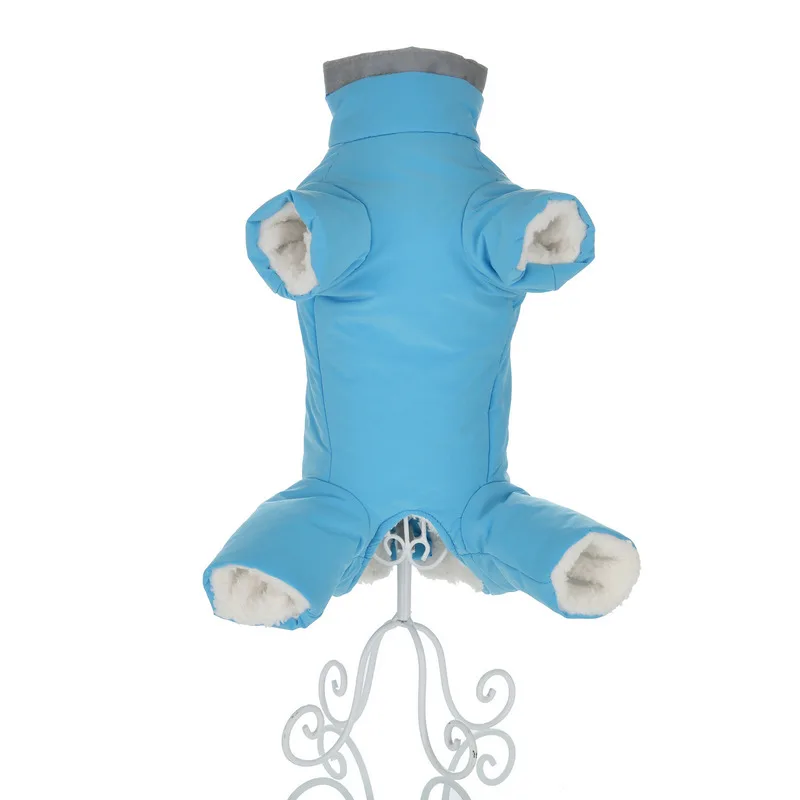 Blue For Girl Зимняя одежда для маленьких собак, Теплая Флисовая Куртка для питомца, Водонепроницаемые Светоотражающие комбинезоны для собак, одежда для чихуахуа, Комбинезоны - Цвет: Blue For Girl