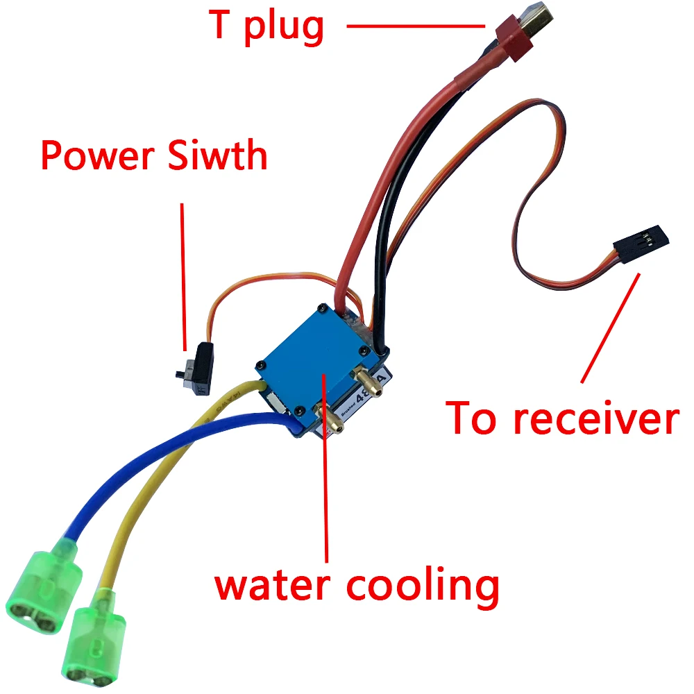 Svviss RC Boat 480A ESC Water Cooling Brushed Motor Speed Controller Dual Mode Regulator Band Brake for 1:10 Car Bait | Игрушки и хобби