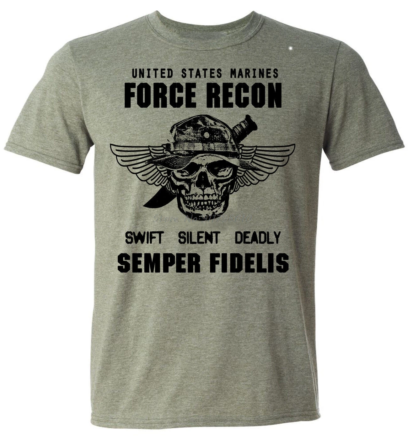 

USMC T-shirt US Marines Semper Fidelis Devil Dog Military Force Recon Tshirt Men Cotton Tees Streetwear Harajuku