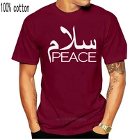 arabic t shirt salam peace greeting print english black logo islam muslim mens cool casual pride t shirt men unisex new fashion