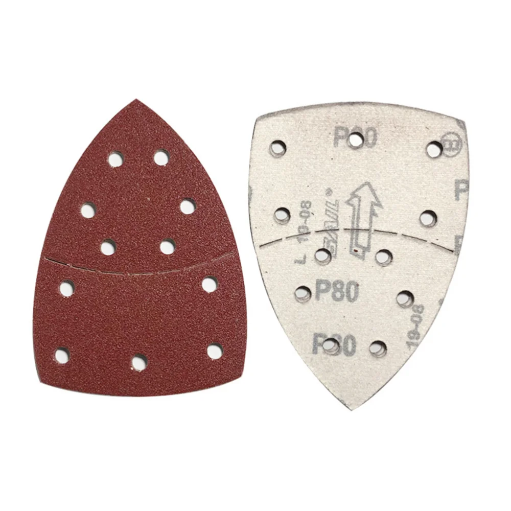

40pcs 11 Holes Self-adhesive Sandpaper Triangle Sander Paper Hook Loop Sanding Disc Abrasive Tools for Polishing (40/60/80/120/1