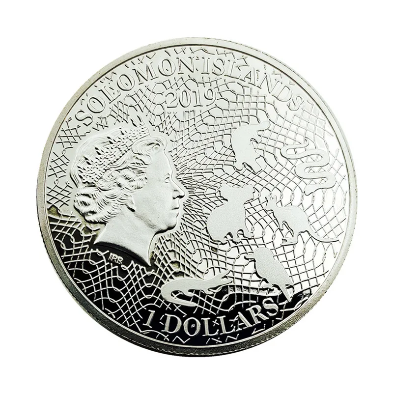 

Koala Kangaroo Crocodile Snake Kookaburra Silver 2019 Solomon Islands Federation Queen Australian Animals Commemorative Coins