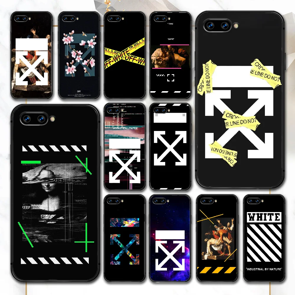 

Fashion Brand OFF OW Phone Case For Huawei Honor 6A 7A 7C 8 8A 8X 9 9X 10 10i 20 Lite Pro Play black Back Silicone Shell Trend