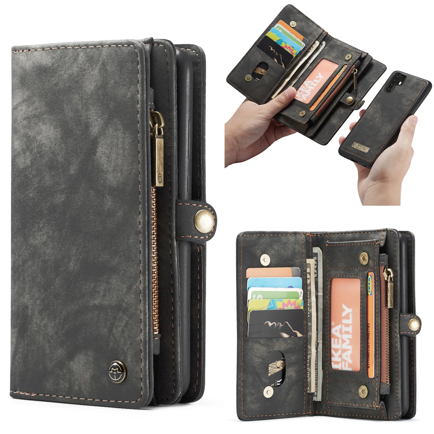 

Чехол-книжка CaseMe для Huawei P30 Pro, P30 lite, P20 Lite, P20 Pro, Mate 20 Pro, кожа, магнитный