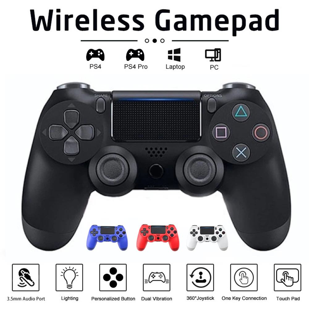 

Joystick PS4 Wireless Bluetooth Controller For Sony Playstation 4/Pro/Slim/PC/Ipad/Tablet/Stoom/Bluetooth Vibration Gamepad