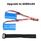 Аккумулятор lipo до 7,4 в 6000 мАч 2S для Q39 Wltoys 12428 10428 12423 FT009, запасные части для радиоуправляемой машинки, с зарядным устройством, запчасти для части к игрушкам на ру