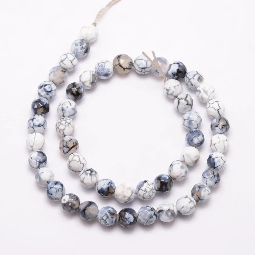 

5Strands 6mm 8mm Natural Fire Agate Round Stone Bead For Necklaces Bracelets Jewelry Making DIY Accessories