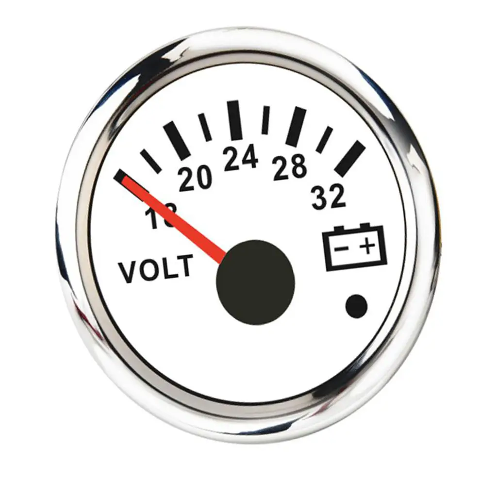  Universal 52mm Voltmeters Voltage Gauges Meters 18-32V for Boat Yacht Auto Motor Home Truck White 2Inch |