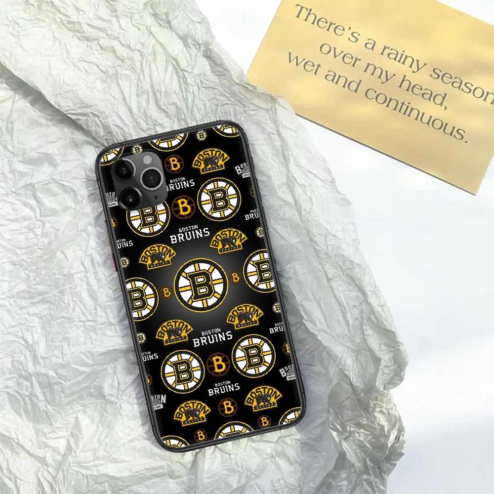 

Boston Bear Hockey Ice Team Phone Case For Iphone 11 12 Mini PRO XR X XS MAX 6 6s 7 8 Plus 4 5 5s SE 2020 black Back Fashion