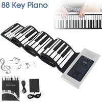 88 keys usb midi roll up piano rechargeable foldable electronic finger keyboard organ built in speaker with sustain pedal