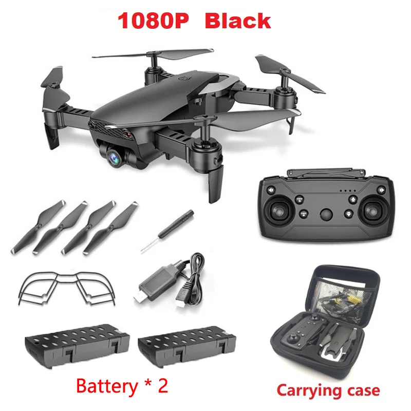LAUMOX M69G FPV Дрон с камерой 4K HD Дрон широкоугольный WiFi складной селфи Дрон оптический поток RC Квадрокоптер Vs E58 M69 Дрон - Цвет: 1080MP Black 2B CB