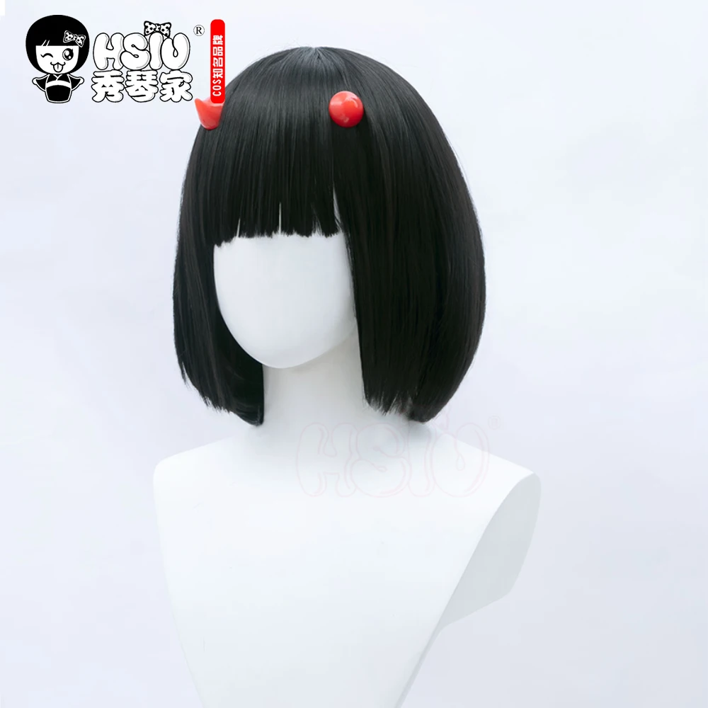 Милые женские черные короткие волосы HSIU из игры Onmyoji Косплей Onikiri + Бесплатные аксессуары для волос