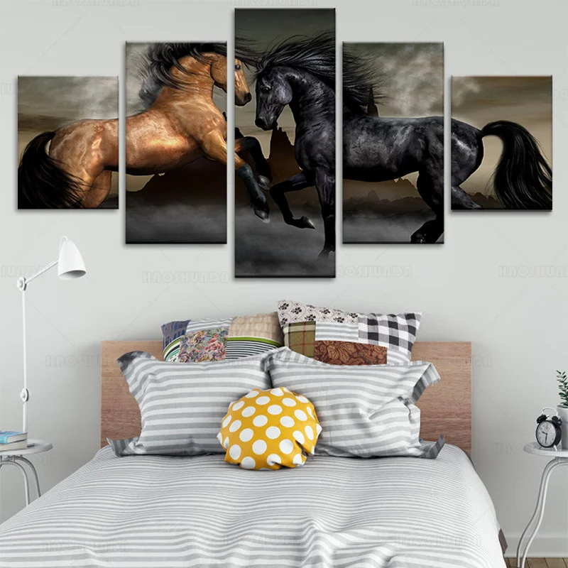 Печатные плакаты настенные модульные картины современные 5 панелей искусство