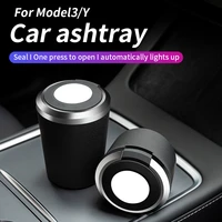 car ashtray for tesla model 3model y ceramic liner car ashtray automotive interior accessories