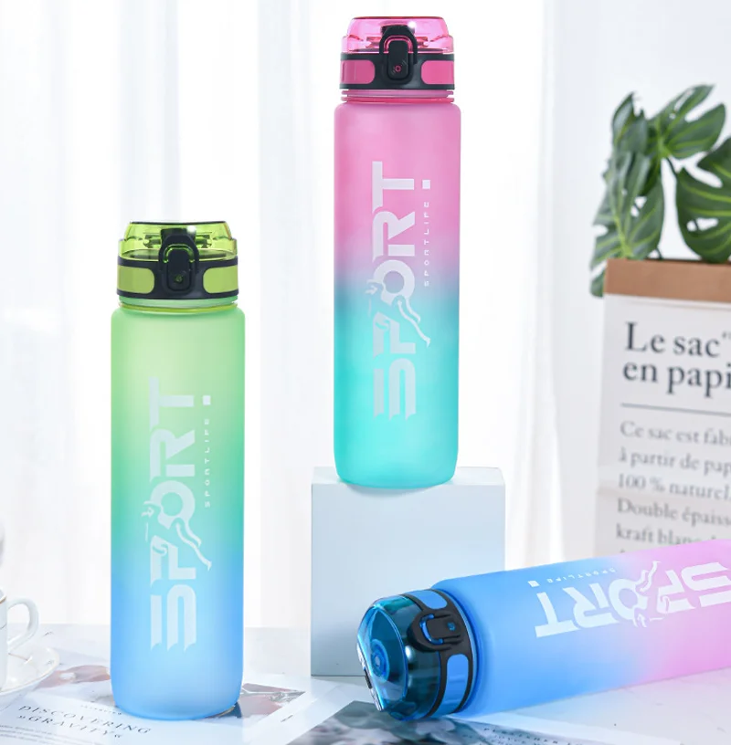 Герметичная Бутылка Для Воды пластиковая портативная 1000 мл для спортзала пешего