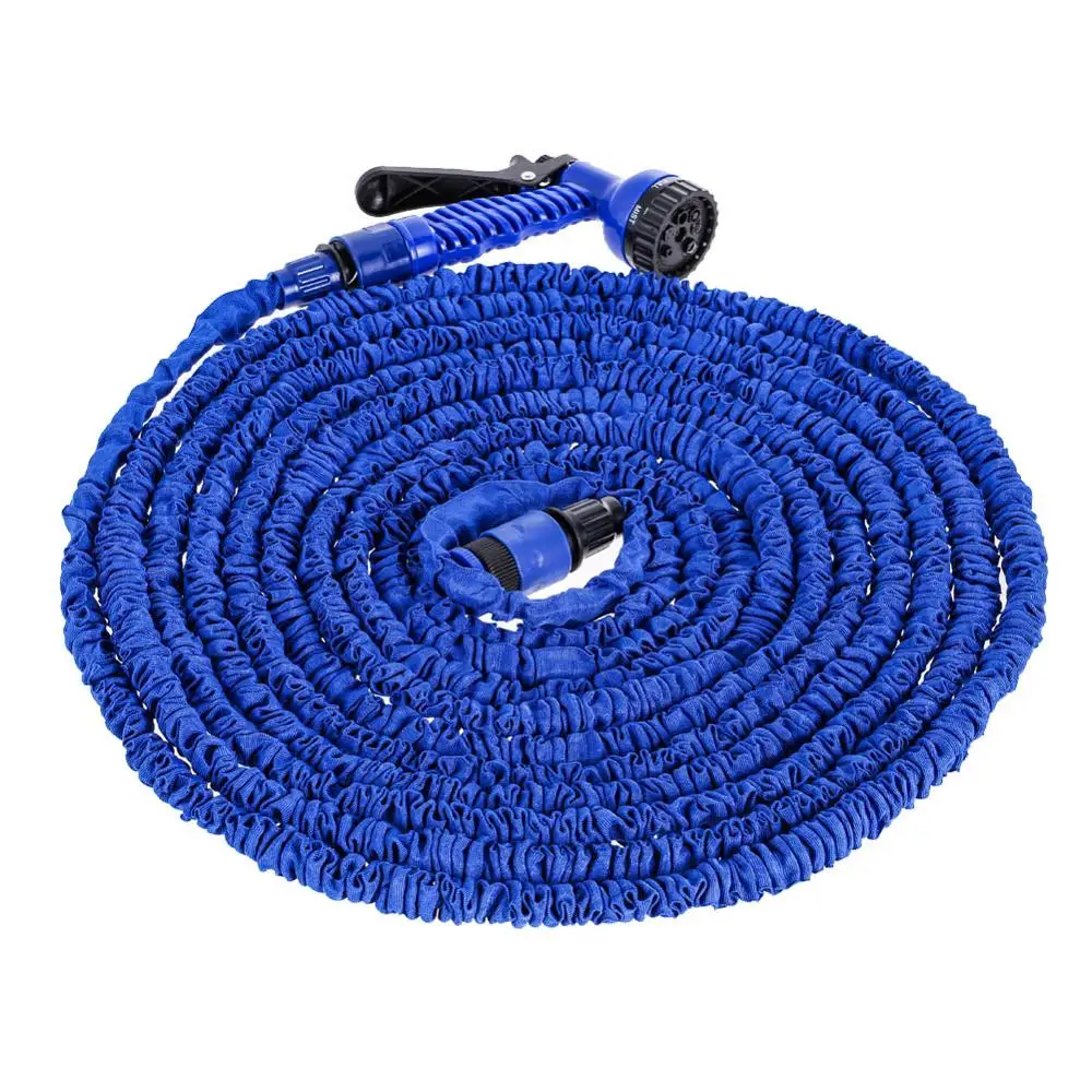 Blue 100FT 25-200 футов Садовый водяной пистолет для мытья автомобиля газон пластиковые инструменты для посыпания воды опрыскиватели для поливка газона шланг Распылитель воды сопло - Цвет: Blue 100FT