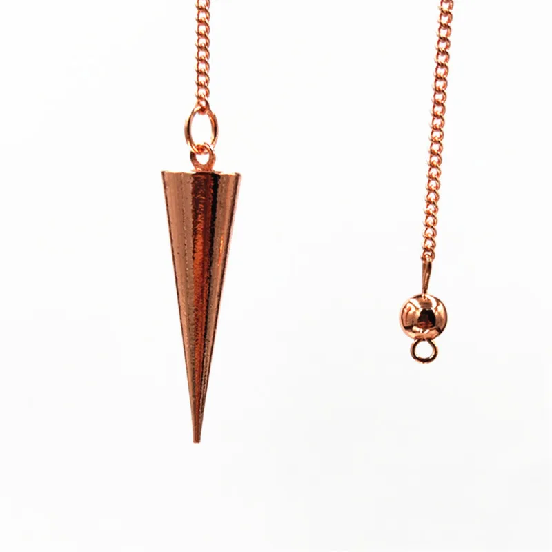 pendulums for dowsing pendule de reiki pendant Healing Pyramid spiritual pendulum for dowsing Copper meatl Charms Chakra Amulet - Окраска металла: 3.8cm   rose gold
