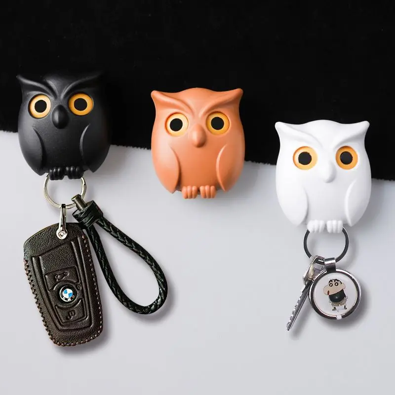 

New Night Owl Magnetic Wall Keys Hook Behind-door Keys Hanger Holder Cute Animal Door Storage Rack Hook Wall-mounted Birds Hook
