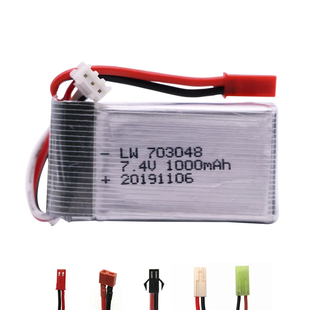 703048 7 4 V 1000mah 2S Lipo батарея JST/SM/T/EL-2P разъем для MJXRC X600 U829A U829X F46 X601H JXD391 FT007 RC игрушки