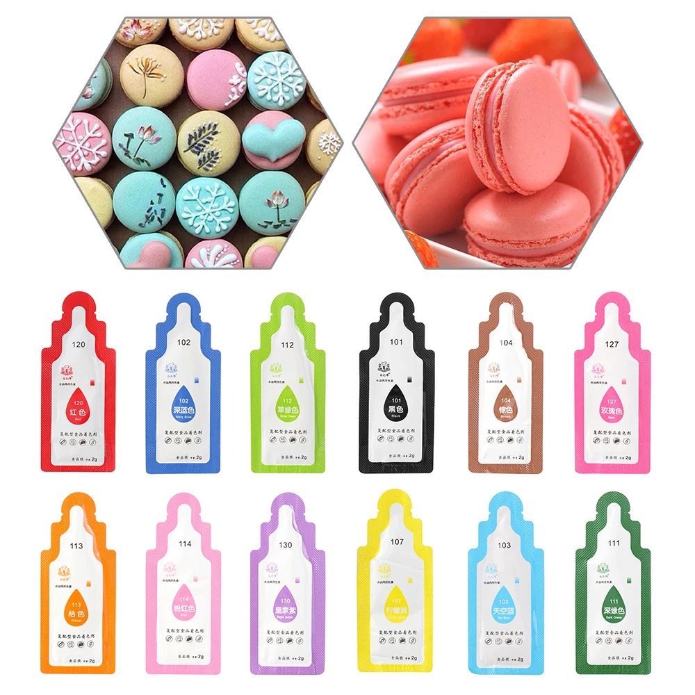 12Pcs/set Edible Color Pigment Macaron Cream Food Coloring Fondant Cake Decorating Baking Pastry Tools For Home Kitchen Dropship | Дом и сад