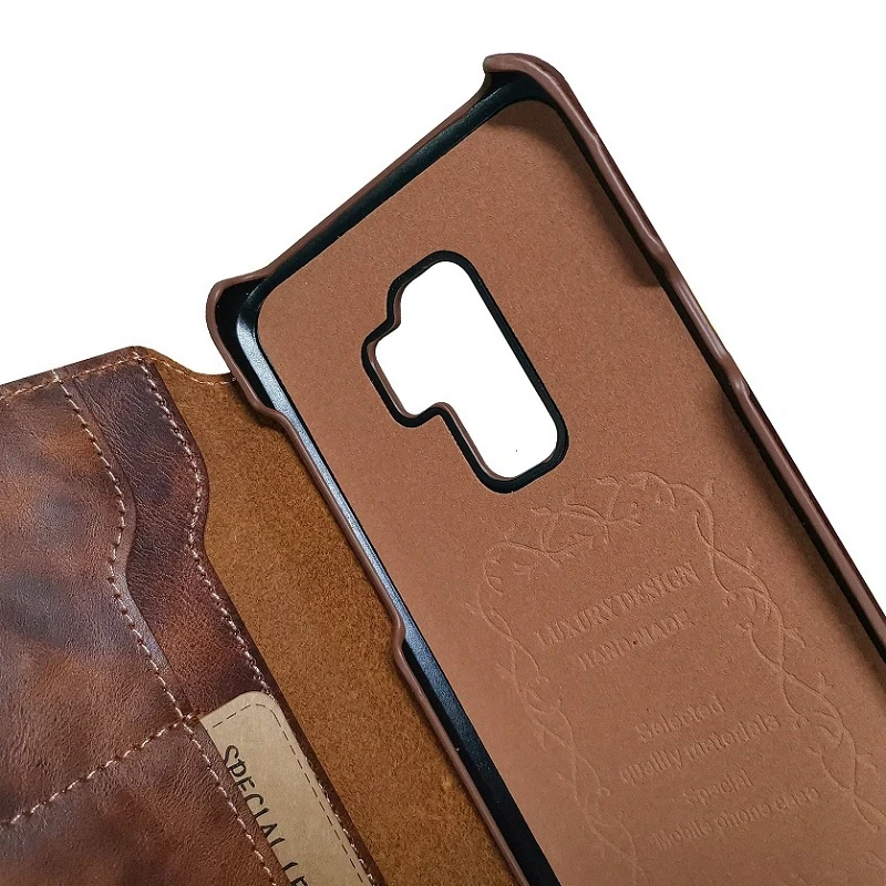 Чехол книжка Solque из натуральной кожи для Samsung Galaxy S9 Plus S 9 роскошные кожаные чехлы