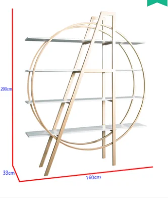 Простая, современная, креативная, металлическая стойка, светильник и роскошная гостиная, Скандинавская книжная полка, напольная витрина в офисе, уникальная - изображение