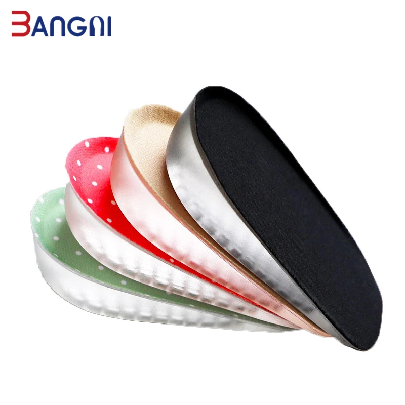 

BANGNI Invisible Height Insole Silicone Gel Increase Half Pad Self-adhesive No-Slip Insoles Heel Cushion Lift Shoe for Women Men