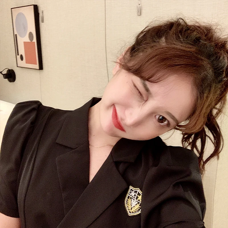 

Summer Large Size New Style French Style Suit Collar for Plump Girls Hepburn Style Dress Women's Waist Slimming Elegant A- line