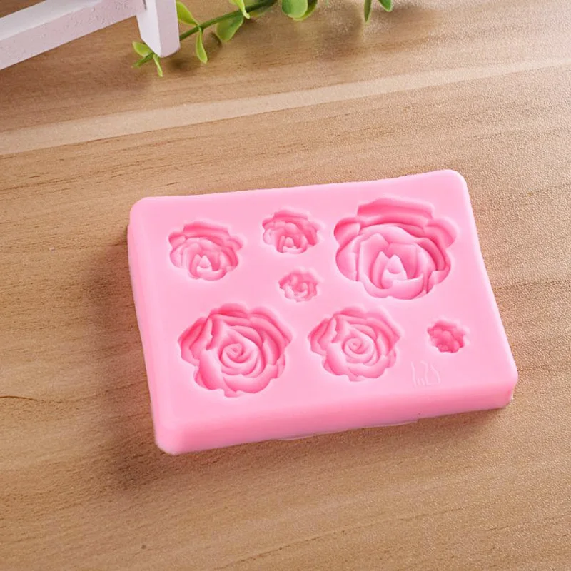 Силиконовая форма в виде цветка розы Свадебный кекс Топпер инструменты для