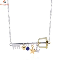 game kingdom hearts necklaces sora key keyblade paopu fruit crown logo necklace for women men gift cosplay props casual jewelry