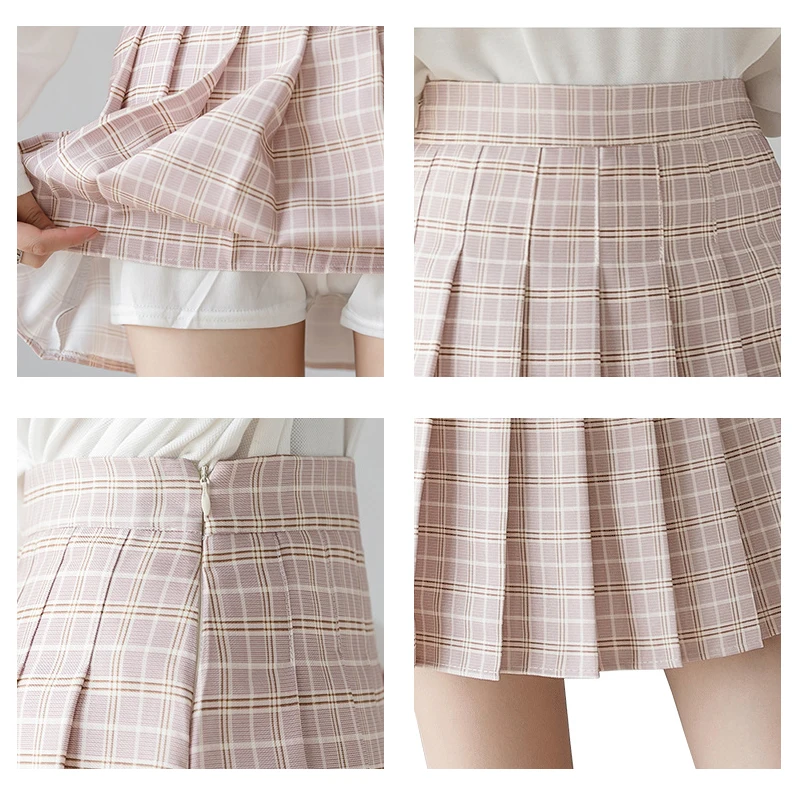 

Summer Women Plaid Skirt High Waist Chic Female Pleated Skirts Fashion Harajuku Ladies Mini Skirts Casual Cute Woman Short Skirt