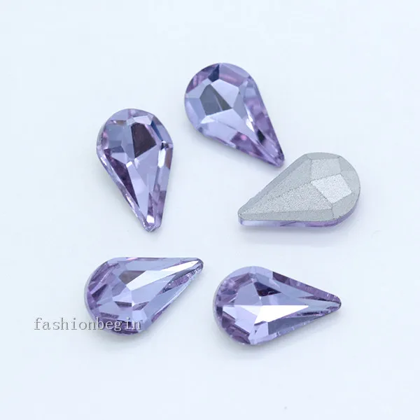 lt violet 30p 5x8 мм каплевидный цвет точка фольгированный назад стеклянный модный Камень Кристалл Стразы капелька дизайн ногтей украшения ювелирных изделий - Цвет: lt violet