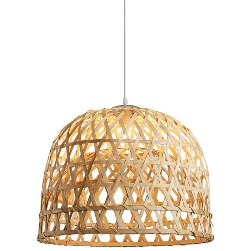 

Woven Bamboo Pendant Light,Simple Hand Weaved Pendant Light, Hanging Lamp Rattan Chandelier Pendant Ligh for Dining Room