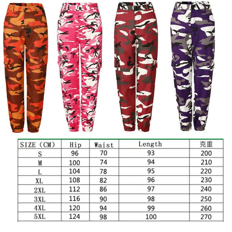 Брюки-карго женские камуфляжные с завышенной талией и принтом |