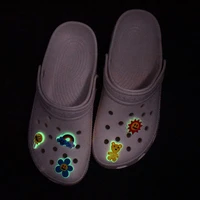 luminous cartoon shoe buckle croc charms fluorescent shoes decoration accessories fashion soft pvc kids gift free shipping 1 pcs