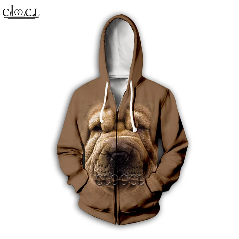 

HX 3D Printed Funny Dog Jacket Men For Women Harajuku Zipper Hoodies Unisex Casual Streetwear Sweatshirt Pullover
