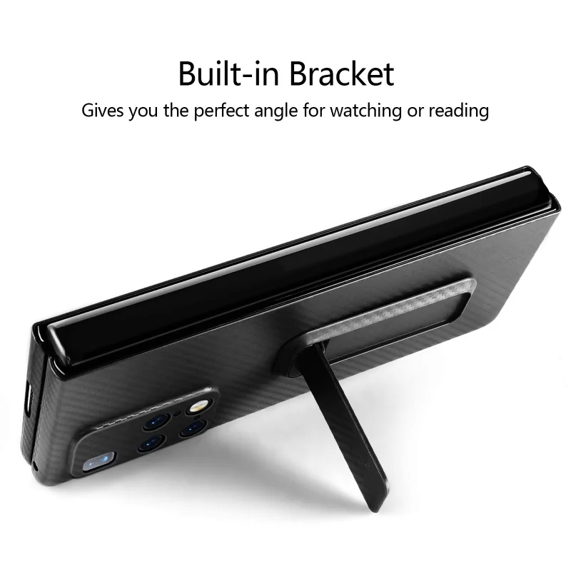 for huawei mate x2 5g case luxury carbon fiber back protection phone cover with stand holder for huawei mate x 2 funda free global shipping